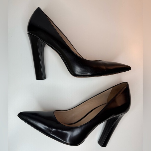 Elizabeth and James Vero Cuoio Black Italian Leather Block Heels 9.5B Boho City - Picture 11 of 16